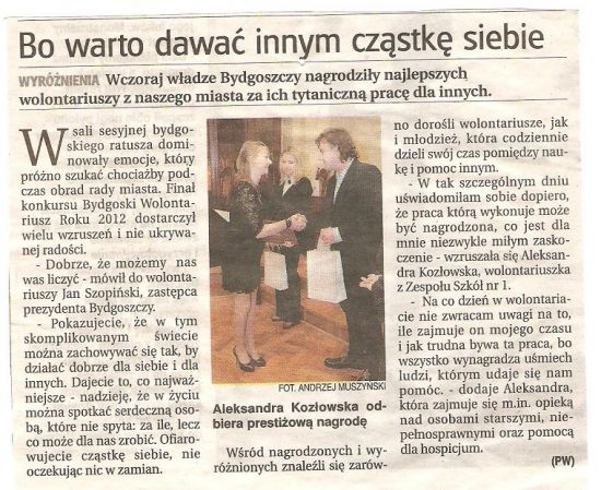 bydgoski wolontariusz roku 2012